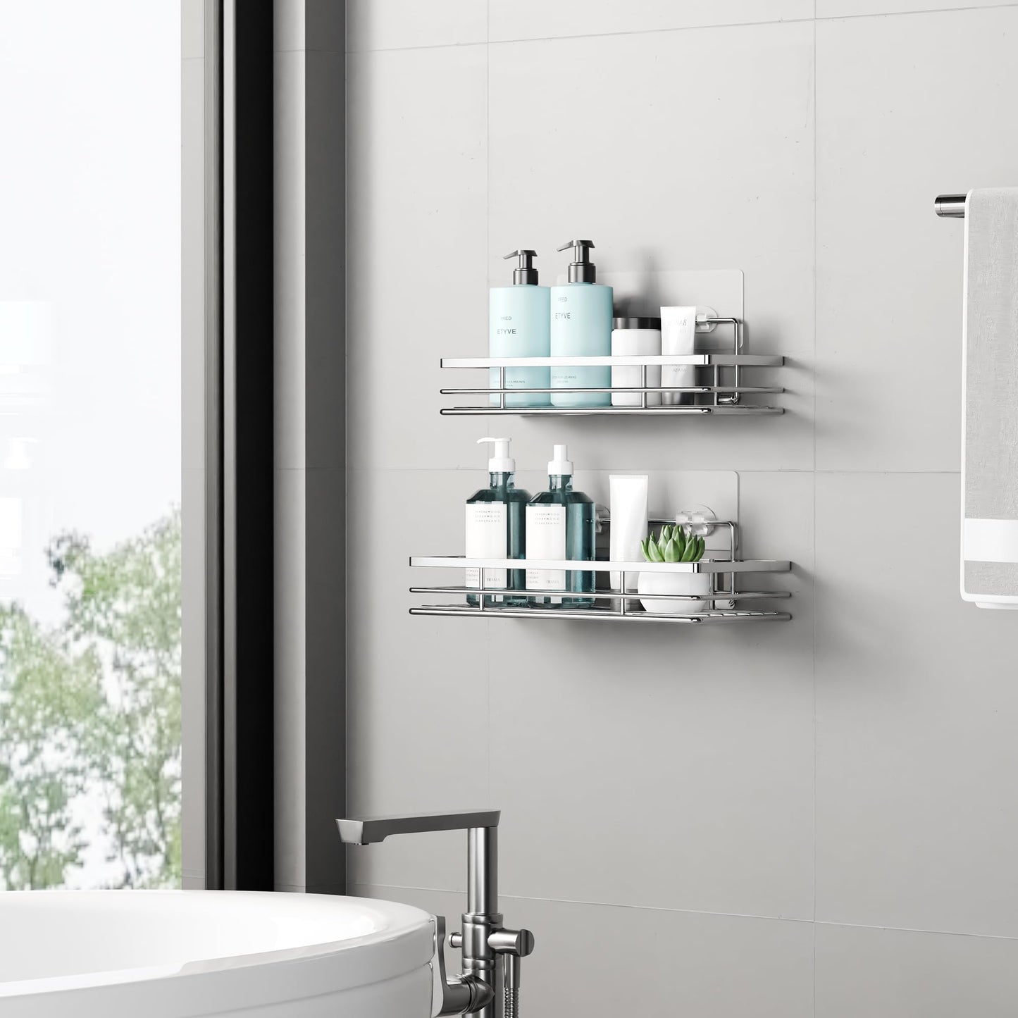 Shower shelf without drilling 2 pieces shower shelf shower basket bathroom organizer bathroom shelf bathroom shelf shampoo
