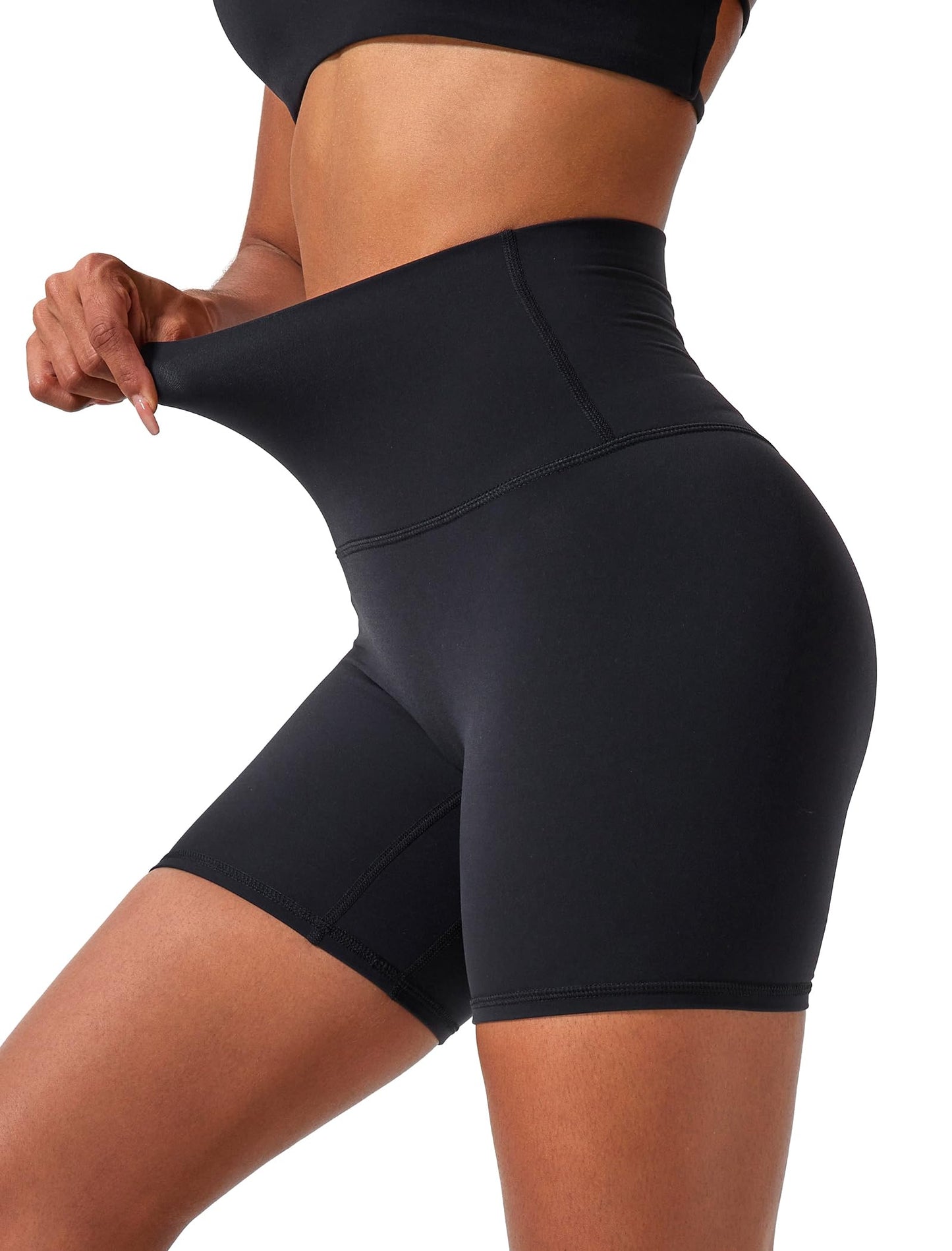 Women's Cycling Shorts High Waist Anti-Chafing Opaque Sports Shorts – 2-Pack Black