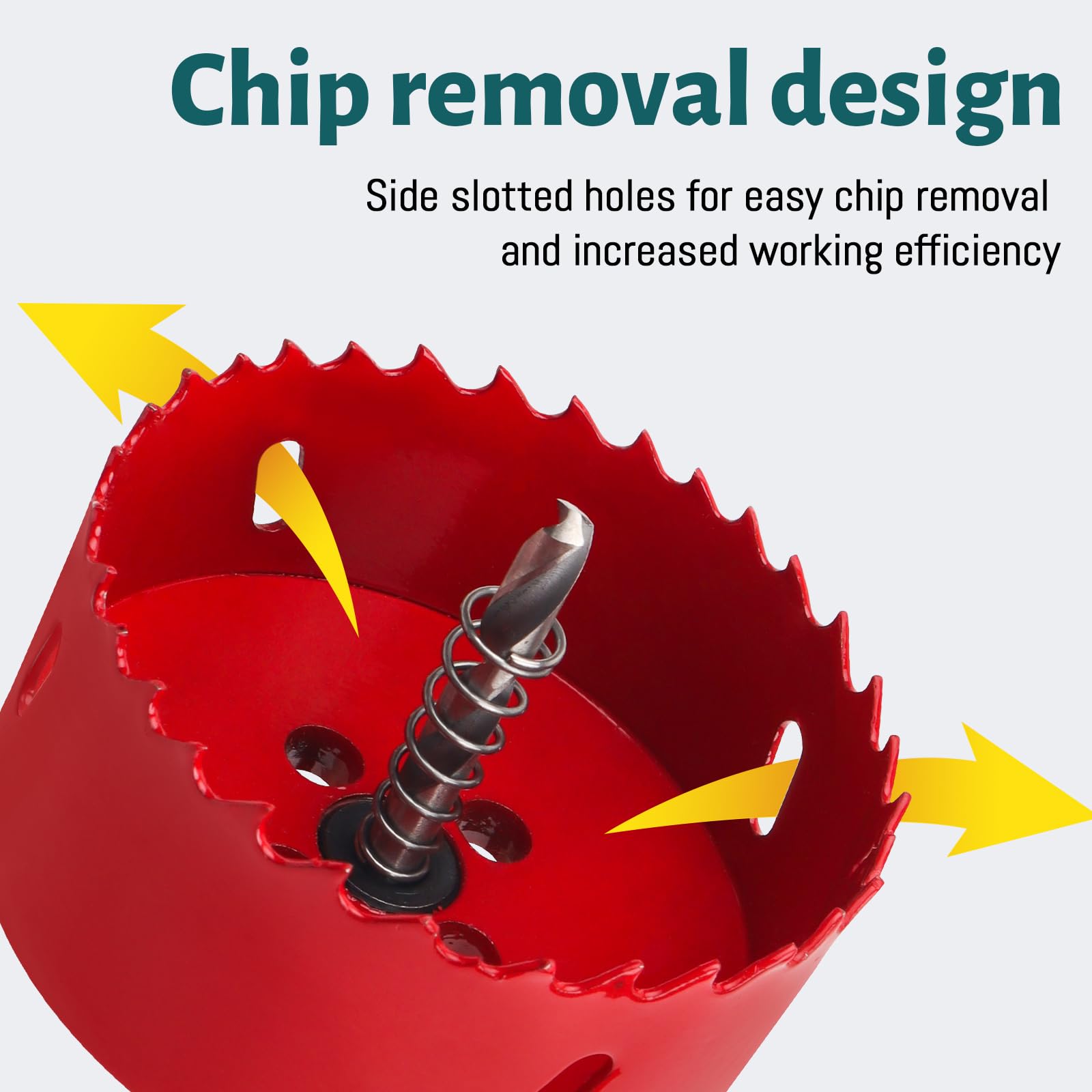 HSS Bi-Metal Hole Saw 130mm with Hex Shank and Drill Bit Set – Red
