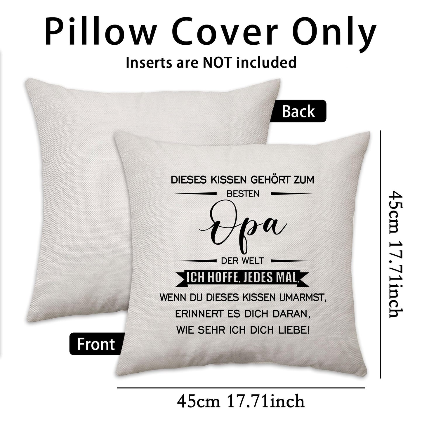 Grandpa Pillowcase Best Grandpa Gift for Grandson Granddaughter – Square