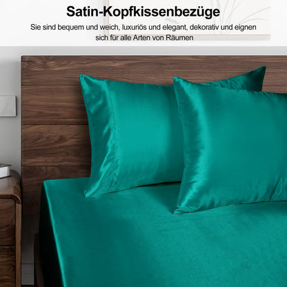 Satin Pillowcase 2 Pack Microfiber Wrinkle-Free Breathable – Black Stripe 50x75cm