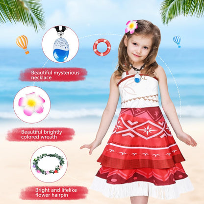 Children's Moana Princess Costume 4 Pcs with Accessories – 150cm