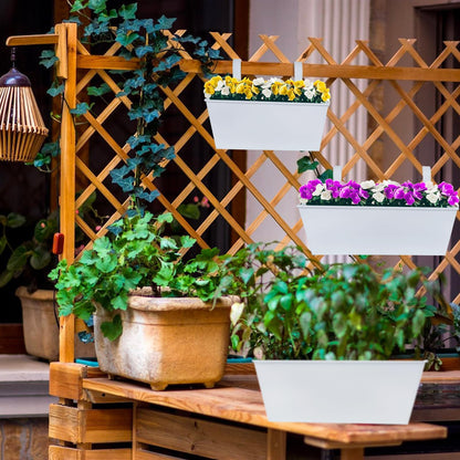 BOFUNX 3pcs Hanging Flower Pots Outdoor Metal Pots Hanging Planter Hanging Flower Holder with Removable Double Hook for