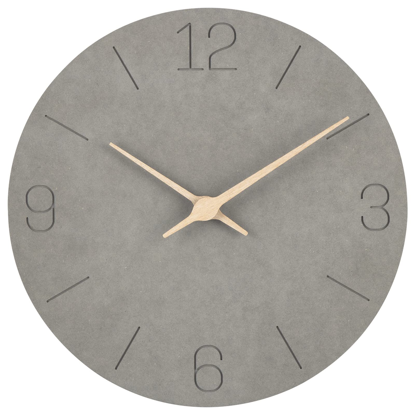Warminn MDF Wooden Wall Clock Without Ticking Noise Silent Modern 30cm Quartz Large Battery Operated Wall Clock Easy to Read