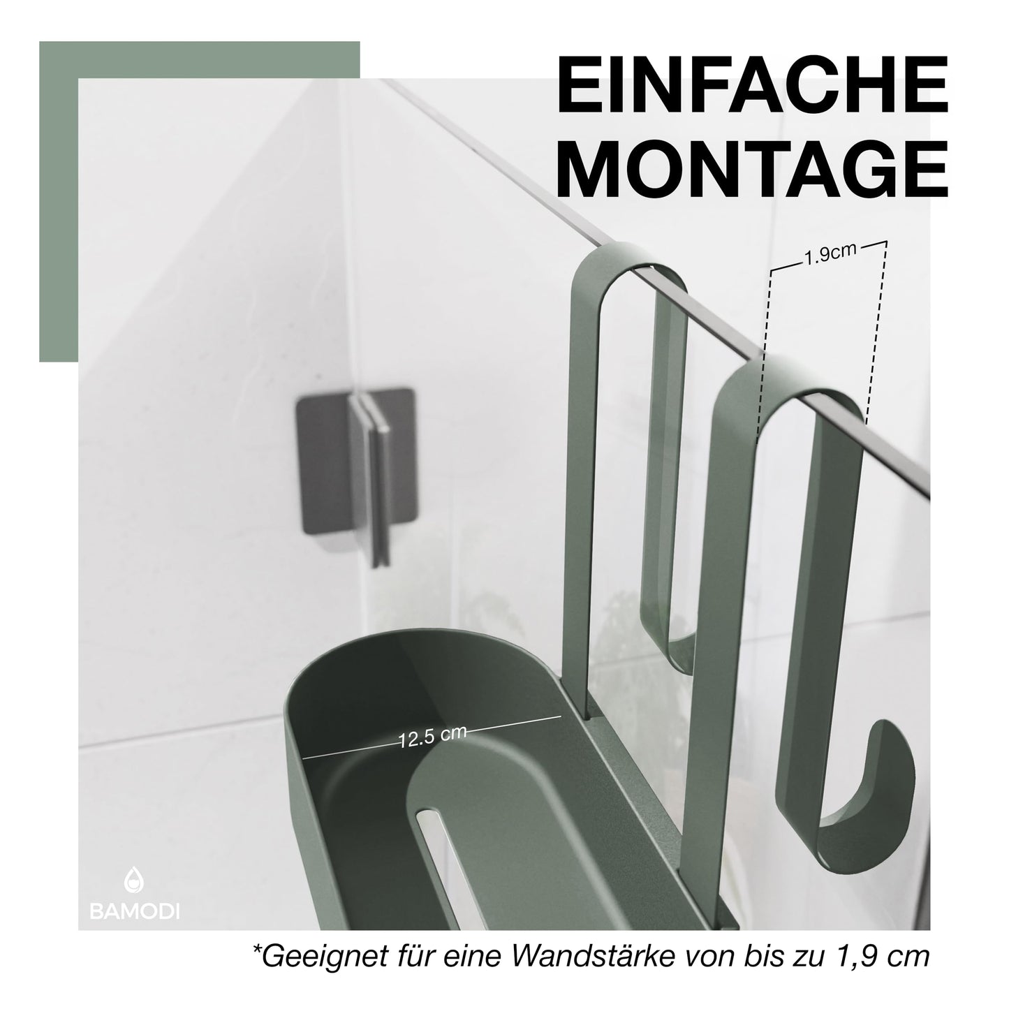 Bamodi Shower Shelf - 2-Tier Shelf - Height-Adjustable Baskets - Minimalist Hanging Shower Organizer - No Drilling or Suction
