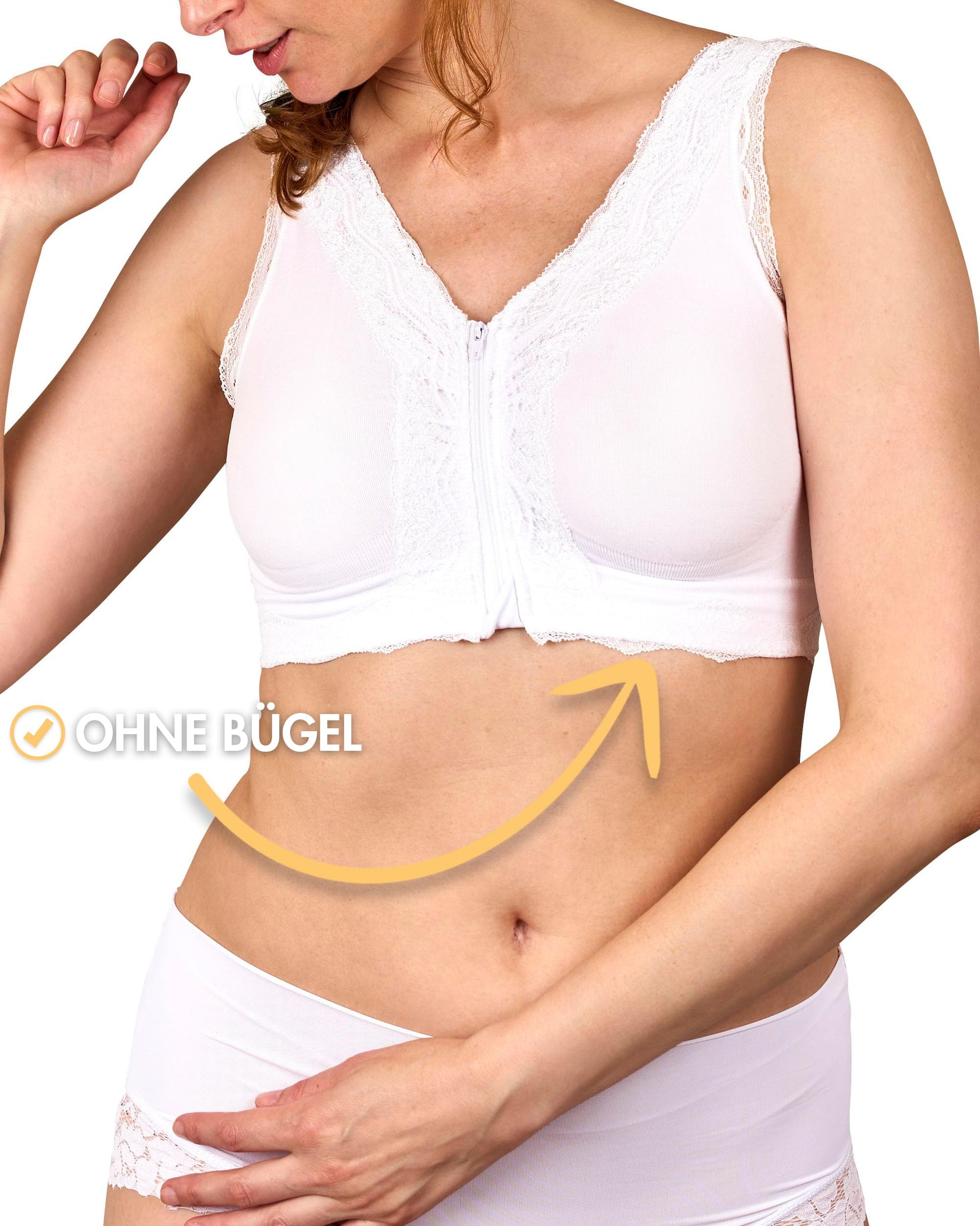 3-Pack Seamless Comfort Bra with Zipper – White/Black/Blue L