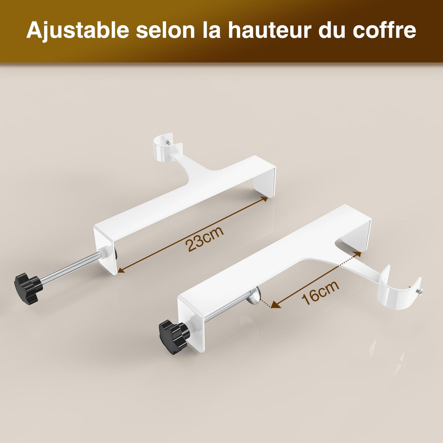 Set of 2 curtain rod supports without drilling, curtain rod without drilling, curtain supports without drilling, supports for