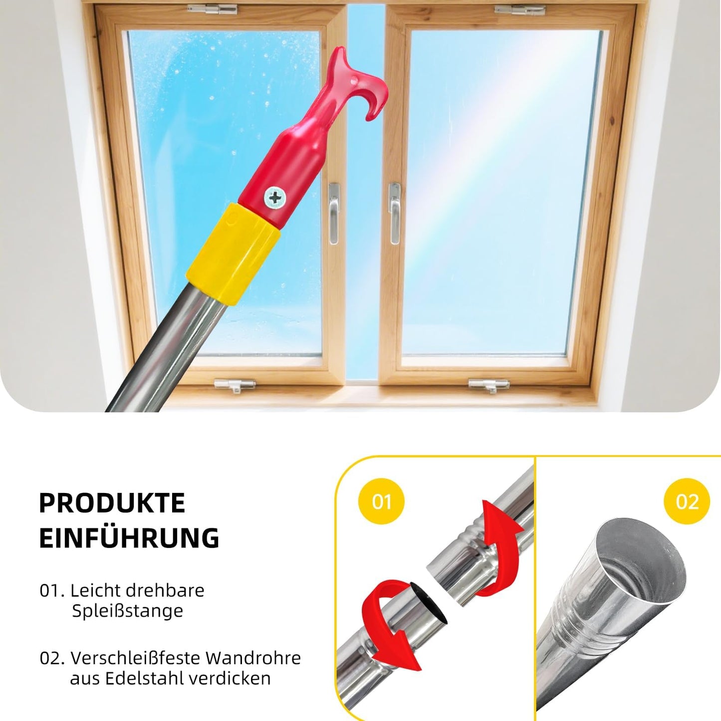 Attic Hatch Pull Rod 5-Piece Hook for Loft Stairs – 139 cm