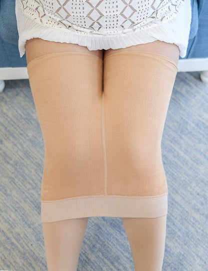 Women's Winter Tights Fleece-Lined Elastic Waistband One Size Plus – Black