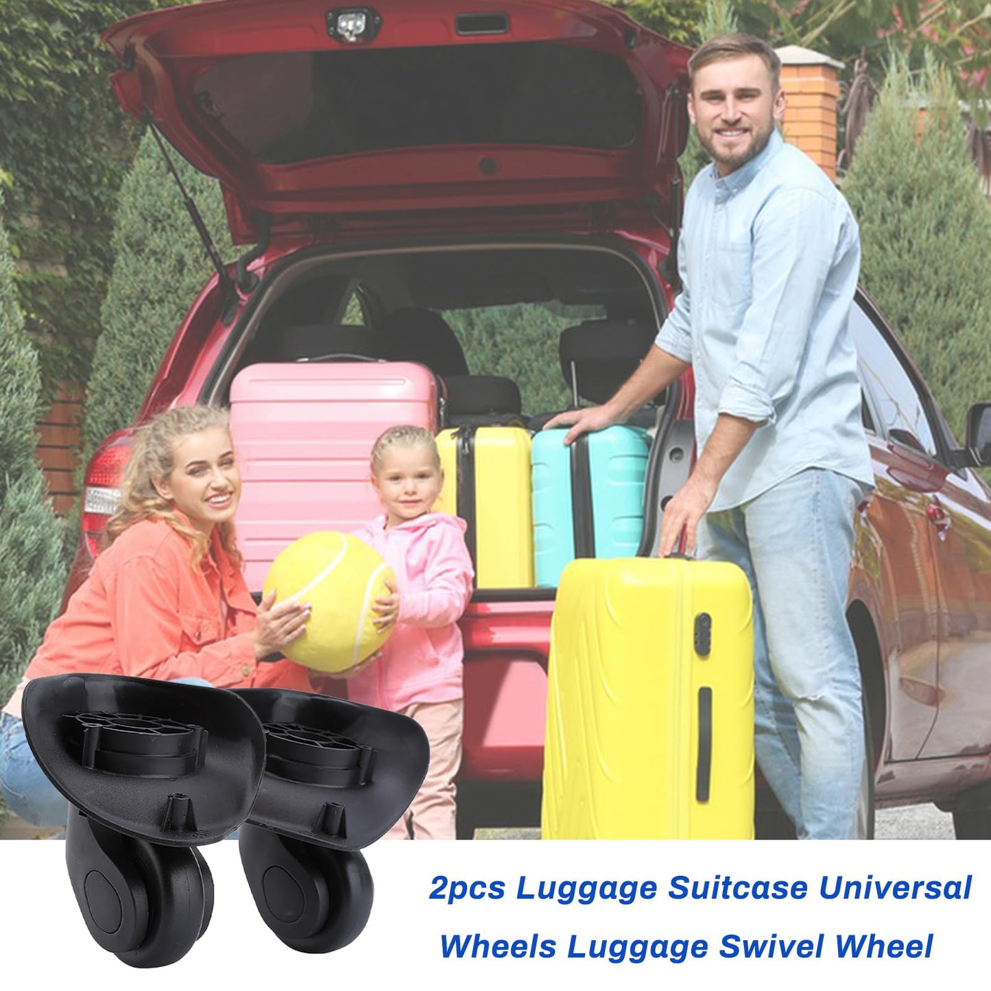 Pack of 2 replacement wheels for suitcases, luggage replacement wheels, universal luggage replacement wheel, suitcase wheels
