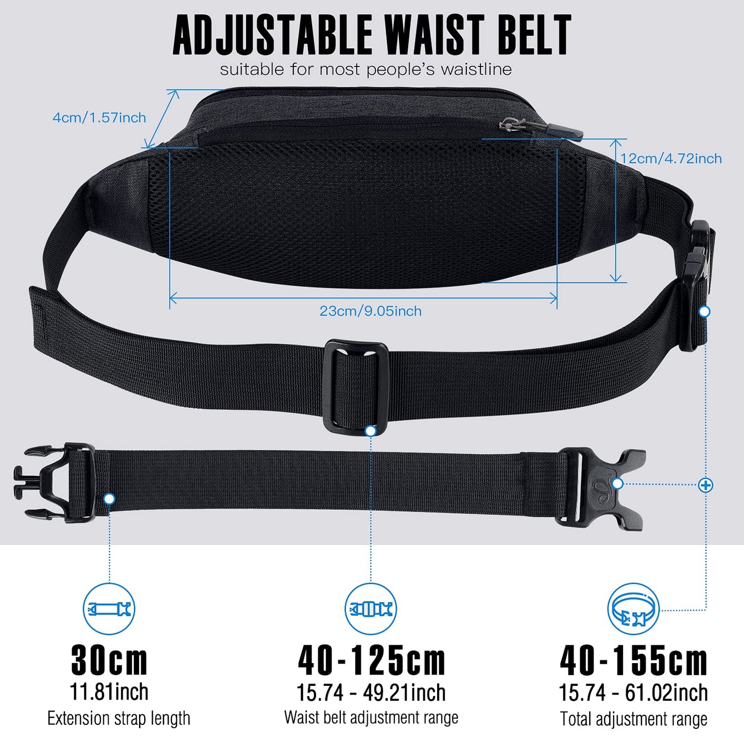 Waterfly Bum Bag Belt Bag Hip Bag Sport: Waterproof Stylish Nylon Small Unisex Colorful Hip Bum Waist Fanny Pack for Outdoor