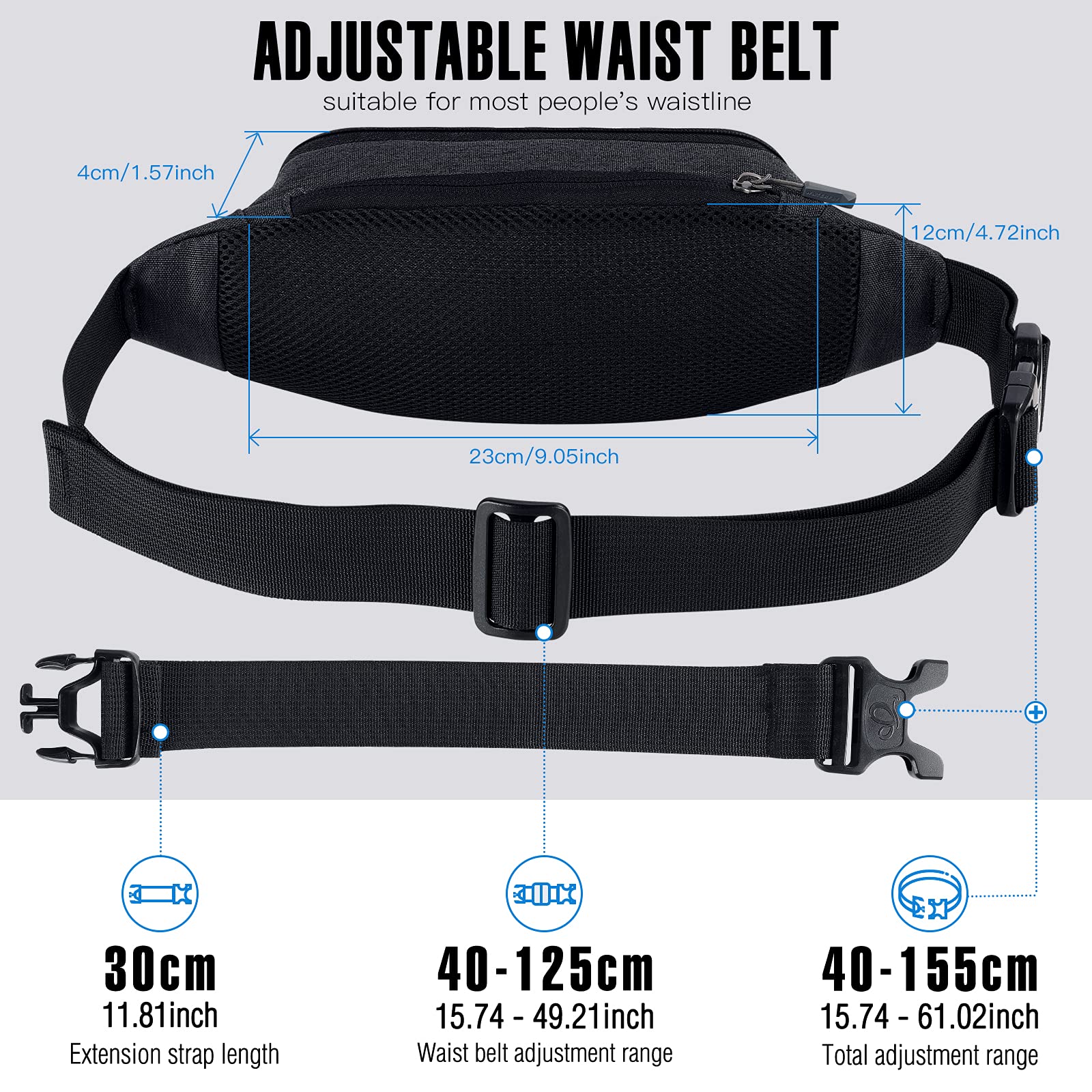 Waterfly Bum Bag Belt Bag Hip Bag Sport: Waterproof Stylish Nylon Small Unisex Colorful Hip Bum Waist Fanny Pack for Outdoor