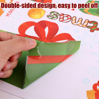 6 Sheets Christmas Window Decorations, Double-Sided Christmas Window Stickers for Glass Windows Static Clings Christmas