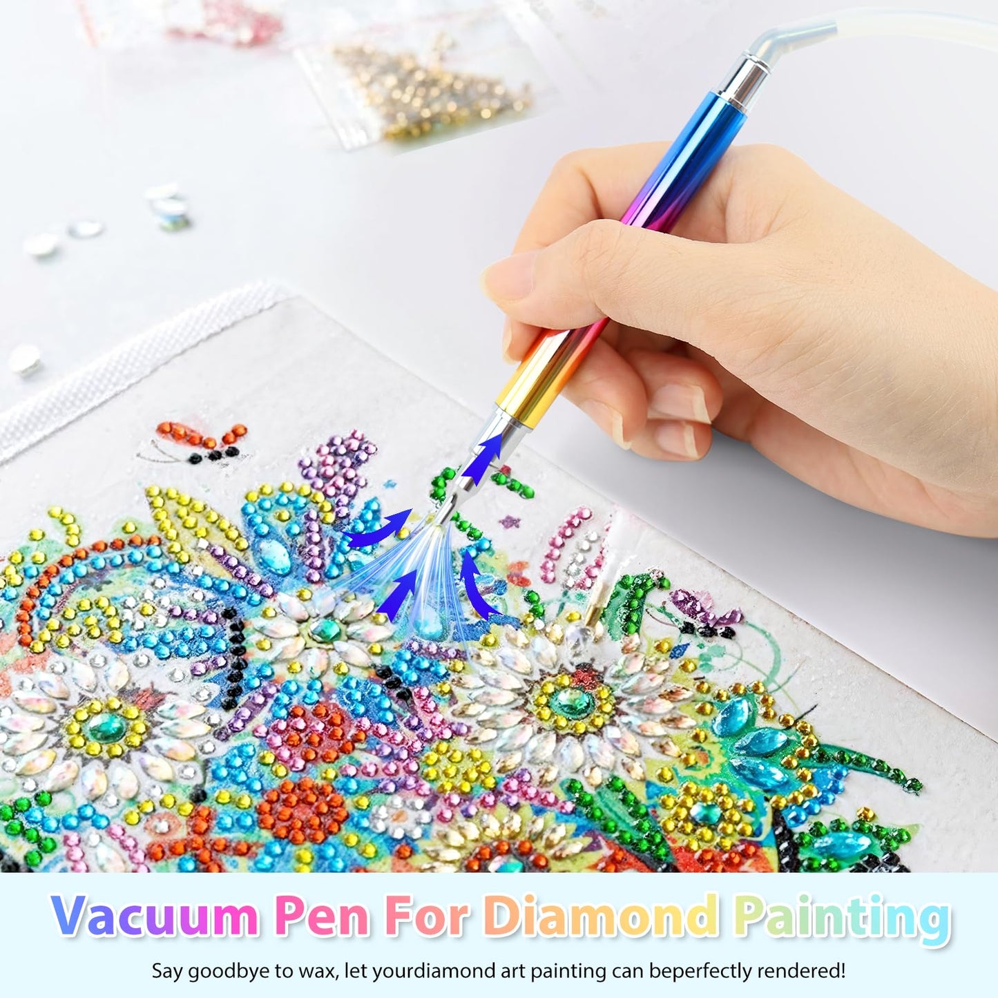 testyu E-Painter Diamond Painting Pen, Electric Diamond Painting Pen Vacuum Diamond Painting Pen Kits with Storage Tray, 3