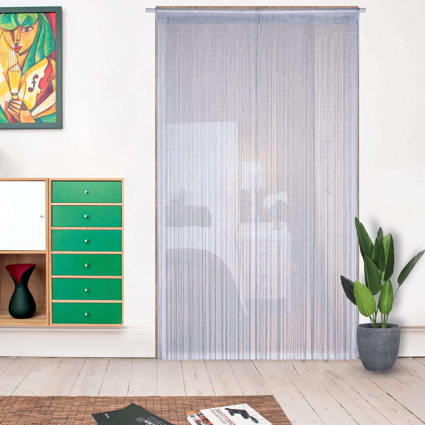 2 Glitter Curtains Room Divider Panels for Doors & Windows – 100 x 200 cm