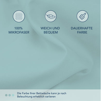 Fitted Sheet Queen 140x190/200cm 35cm Deep 100% Microfiber Oeko-TEX – Aqua