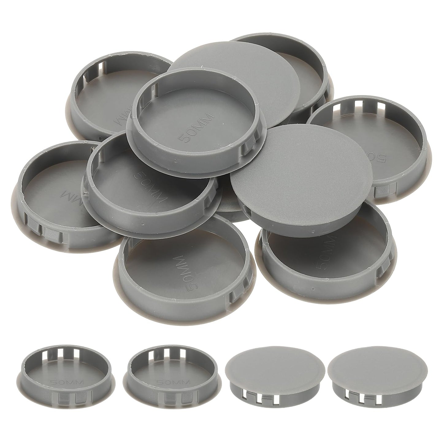 Cabinet Hole Cover Caps 34pc 50mm Furniture Insert End Cap Pipe Plug – Grey