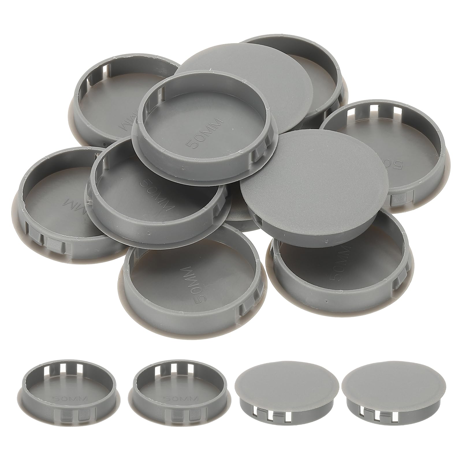 Cabinet Hole Cover Caps 34pc 50mm Furniture Insert End Cap Pipe Plug – Grey