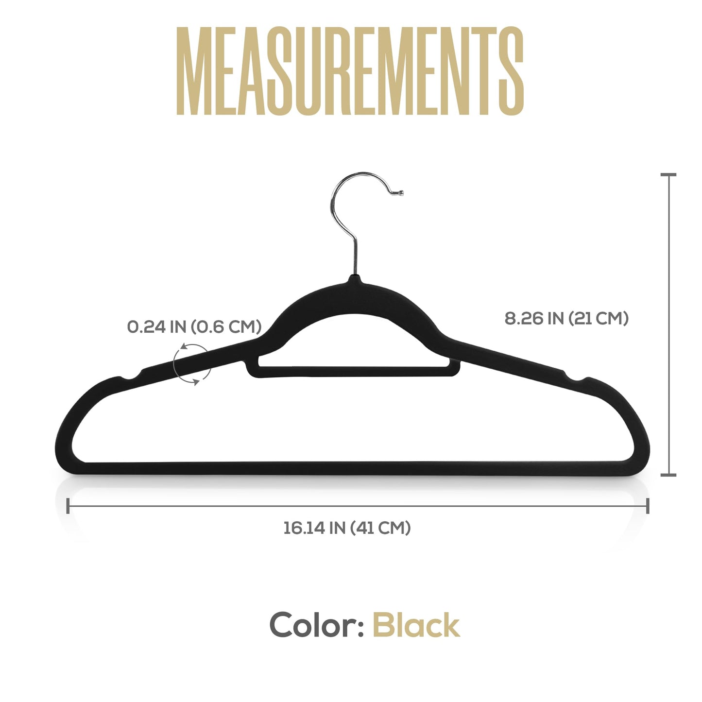 Utopia Home Premium Non-Slip Clothes Hangers - Heavy Duty Velvet Hangers with Tie Holder - Strong, Space Saving, for Shirts,