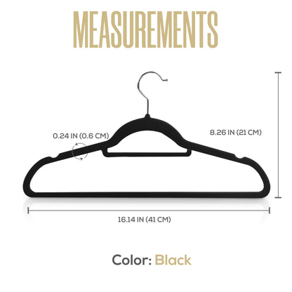 Utopia Home Premium Non-Slip Clothes Hangers - Heavy Duty Velvet Hangers with Tie Holder - Strong, Space Saving, for Shirts,