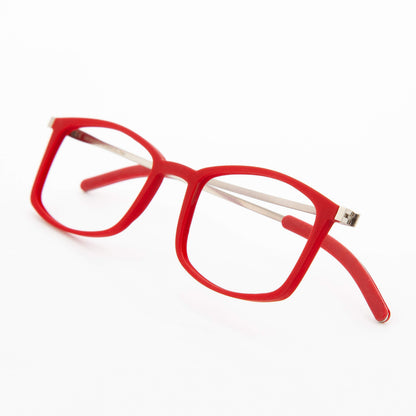 Rectangular Reading Glasses Ultra-Flat ULTEM Frame Anti-Reflective - Blue +1.0