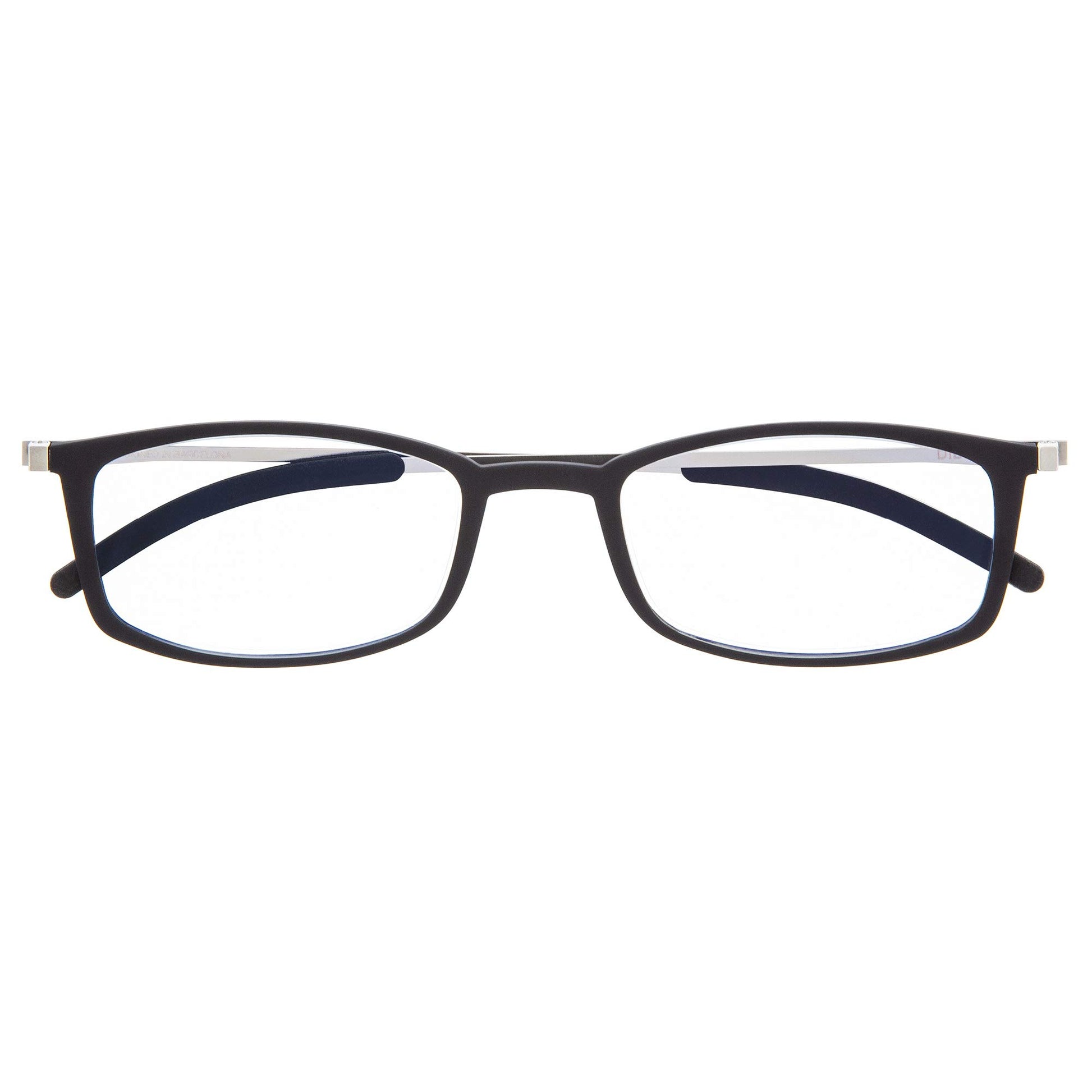 Rectangular Reading Glasses Ultra-Flat ULTEM Frame Anti-Reflective - Blue +1.0