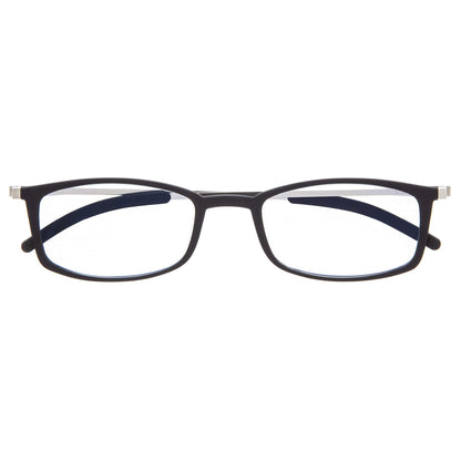 Rectangular Reading Glasses Ultra-Flat ULTEM Frame Anti-Reflective - Blue +1.0