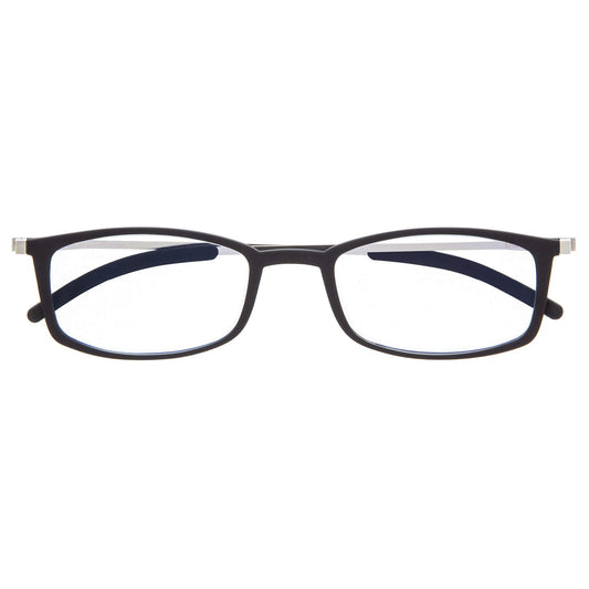 Rectangular Reading Glasses Ultra-Flat ULTEM Frame Anti-Reflective - Blue +1.0