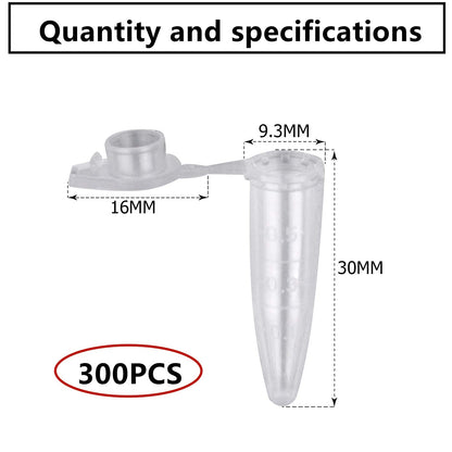Micro Centrifuge Tubes 0.5ml Plastic Test Tubes with Snap Cap – 300 Pcs