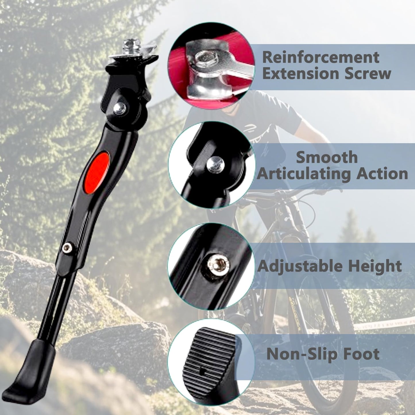 Adjustable Bicycle Side Stand Universal Height-Adjustable – 20–26in