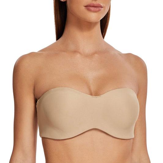 Strapless Underwire Minimiser Bra No Padding Plus Size – Beige 85F