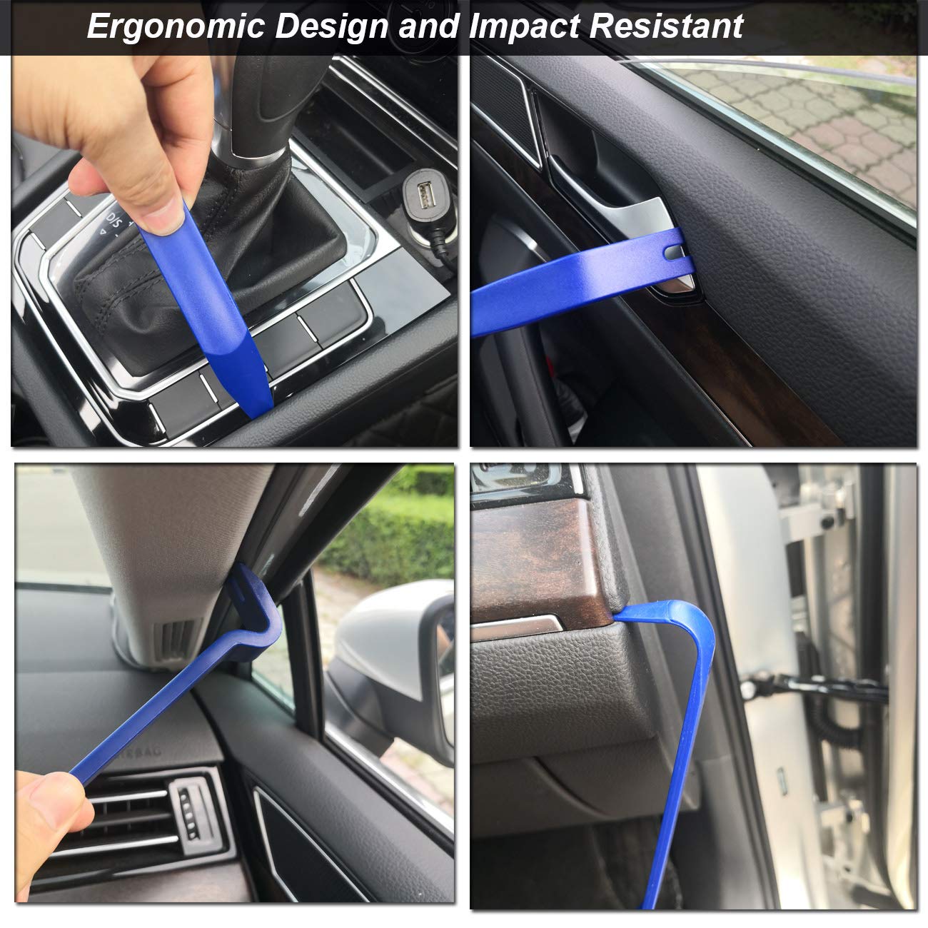 Car Trim Removal Tool Set 6pc Fastener Rivet Remover Plastic Pry & Wedge Tools