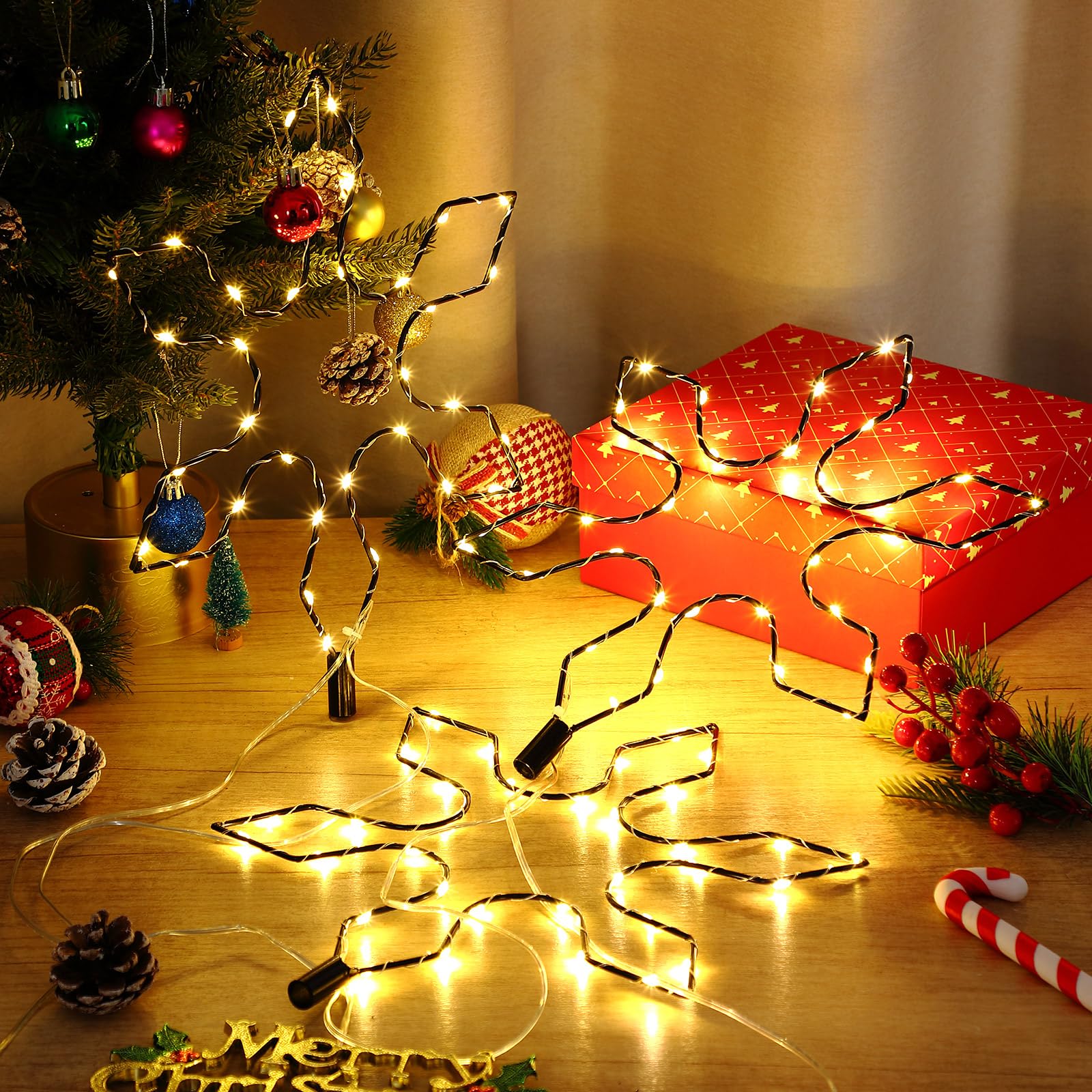 LED Snowflake Garden Stake with Timer Decorative Lighting – White