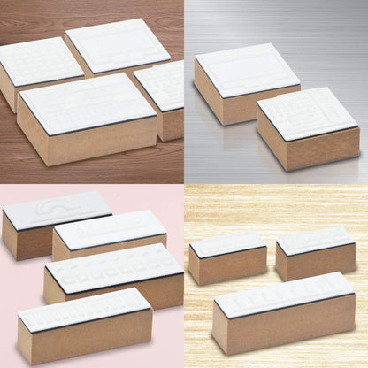 Wooden Rubber Stamp Set 18pcs with Ink Pads Date & Bullet Journal Stamps for Scrapbooking DIY – Assorted 18pcs