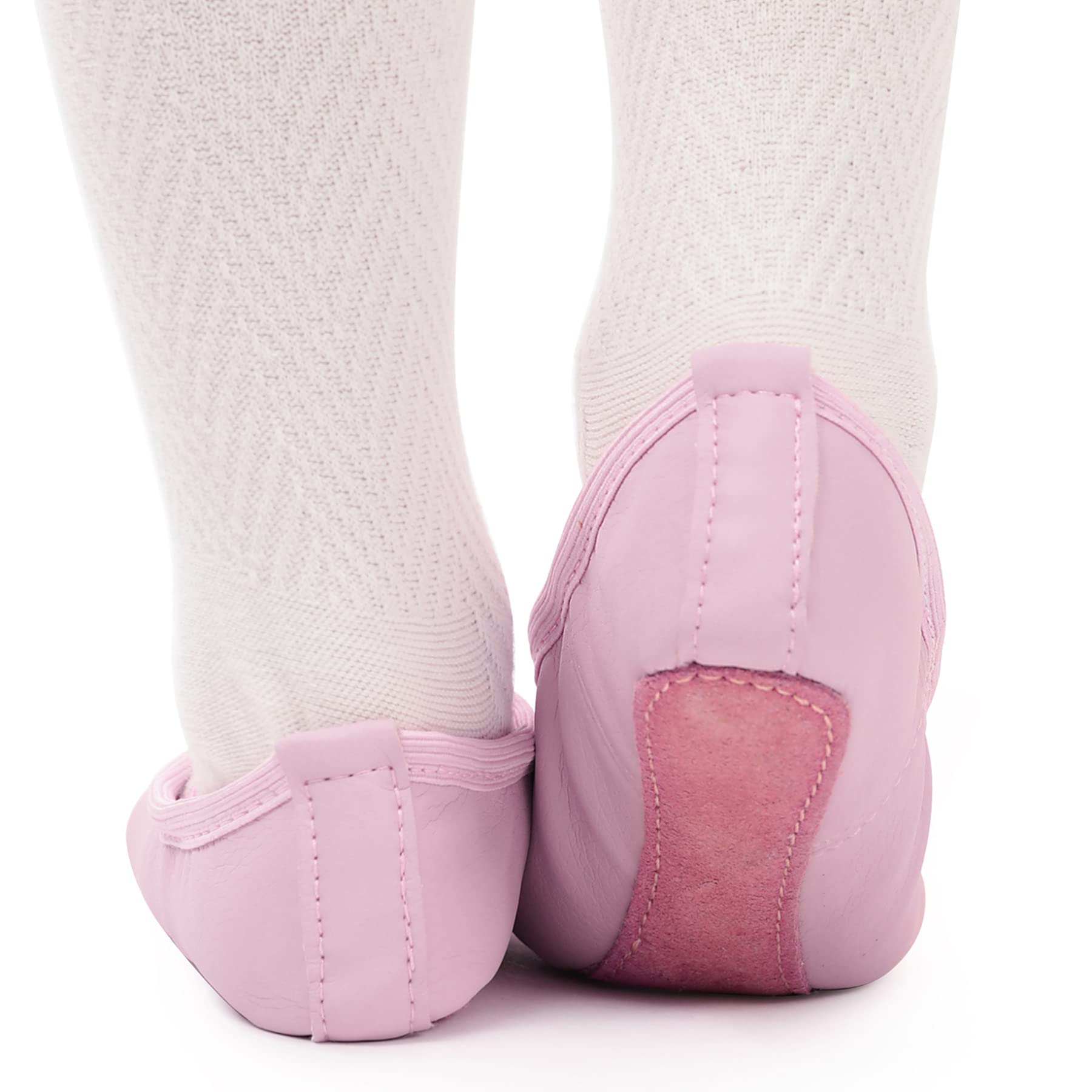 Leather Ballet Shoes Full Sole Dance Slippers for Children & Women Sizes 22–40 – Pink/Beige/Black
