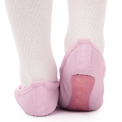 Leather Ballet Shoes Full Sole Dance Slippers for Children & Women Sizes 22–40 – Pink/Beige/Black