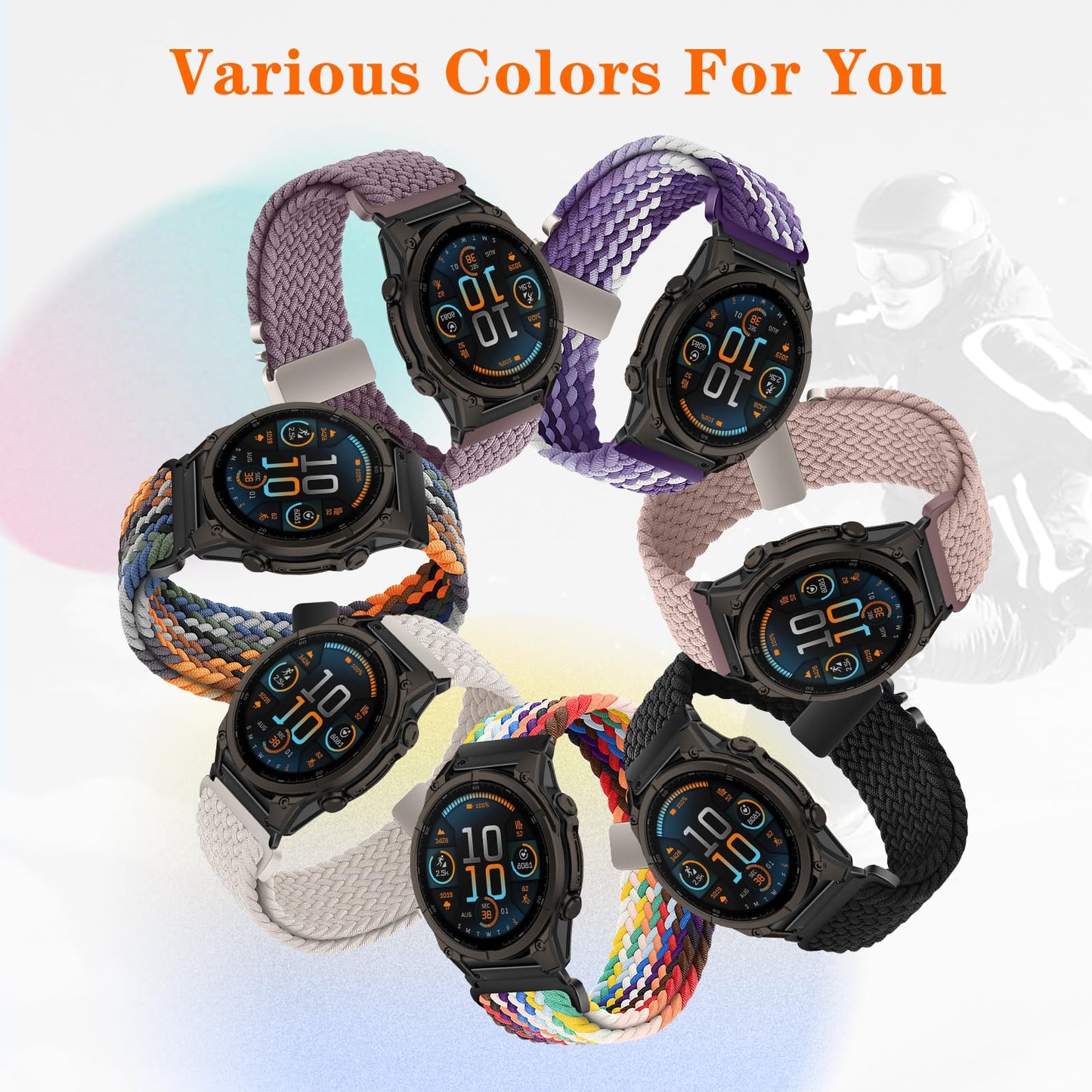 Garmin 20mm QuickFit Nylon Braided Watch Band Compatible Fenix/Epix/Instinct – Camouflage 20mm