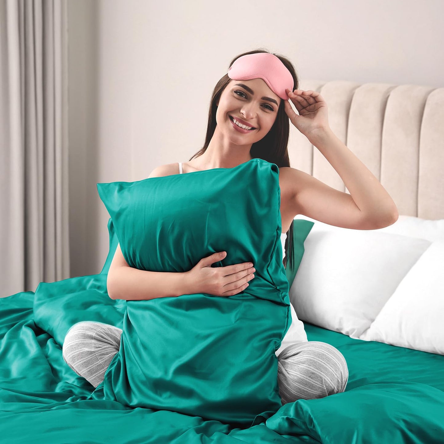 Satin Pillowcase 2 Pack Microfiber Wrinkle-Free Breathable – Black Stripe 50x75cm