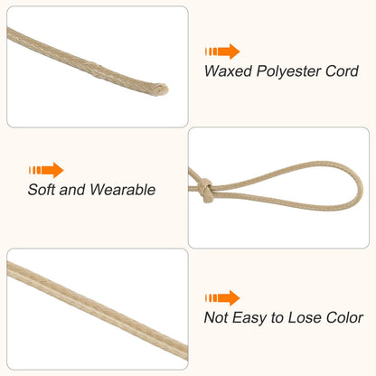 Waxed Cotton Cord 3 mm 40 m for Jewellery Making – Khaki