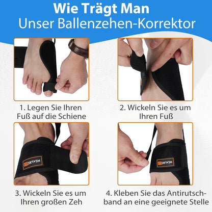 Healrecux 2x Hallux Valgus Correction Splint With 2x Toe Spreader for Toe Straightening for Day and Night, Hallux Valgus