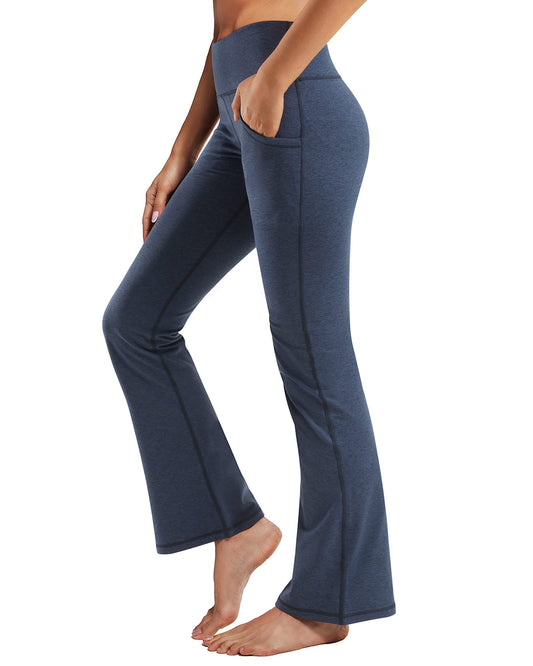 Women’s High-Waist Bootcut Yoga Pants Tummy Control with Pockets