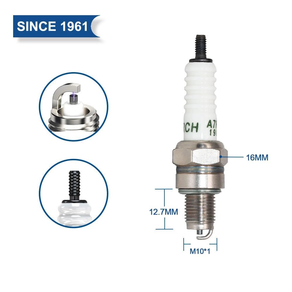 Spark Plug Replacement NGK 4549 CR7HSA Compatible for GY6 Engines ATV Scooter – A7RC