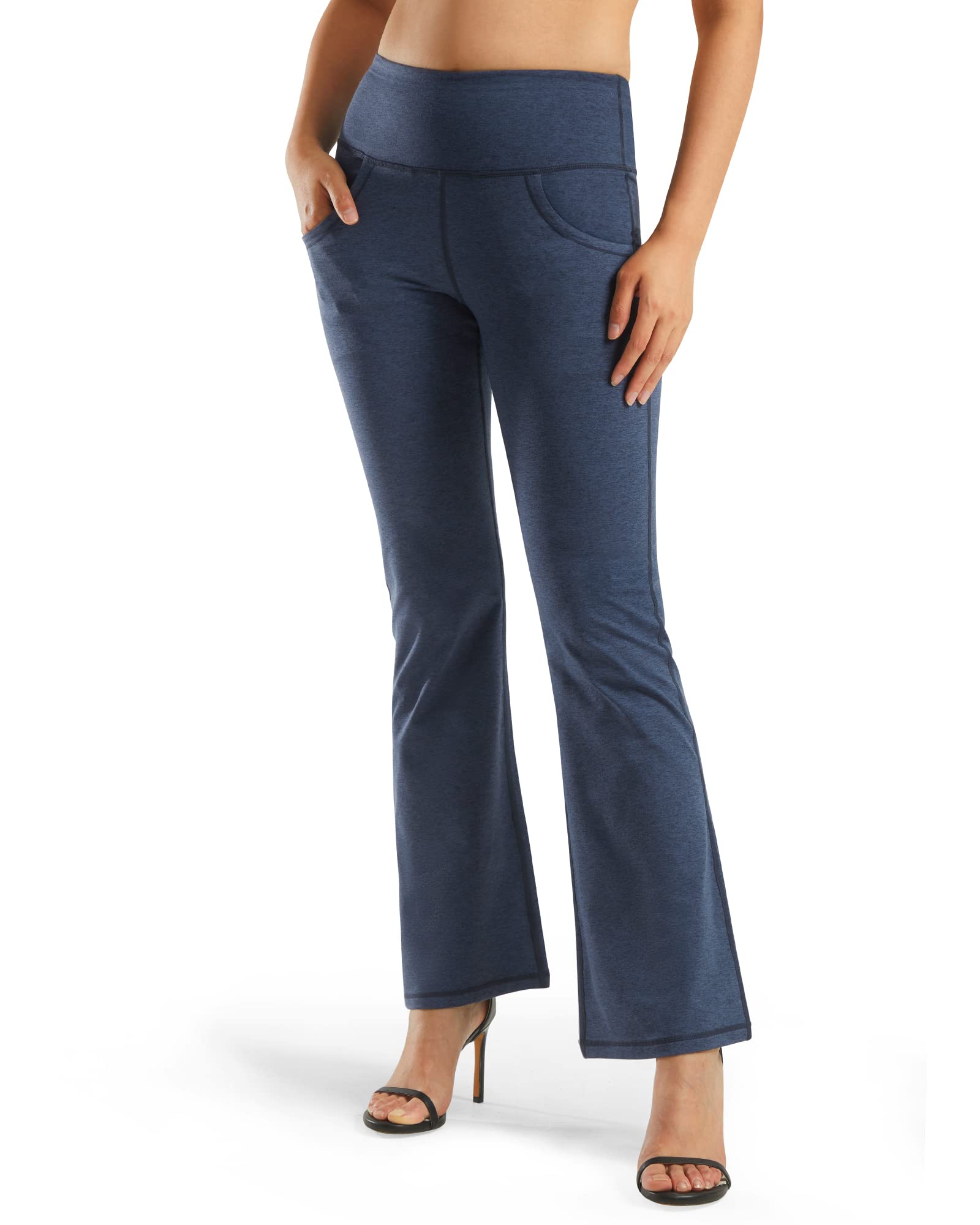 Women’s High-Waist Bootcut Yoga Pants Tummy Control with Pockets