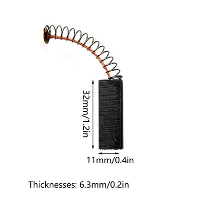Motor Carbon Brushes 6.3 x 11 x 32 mm Set of 2 Replacement – Universal