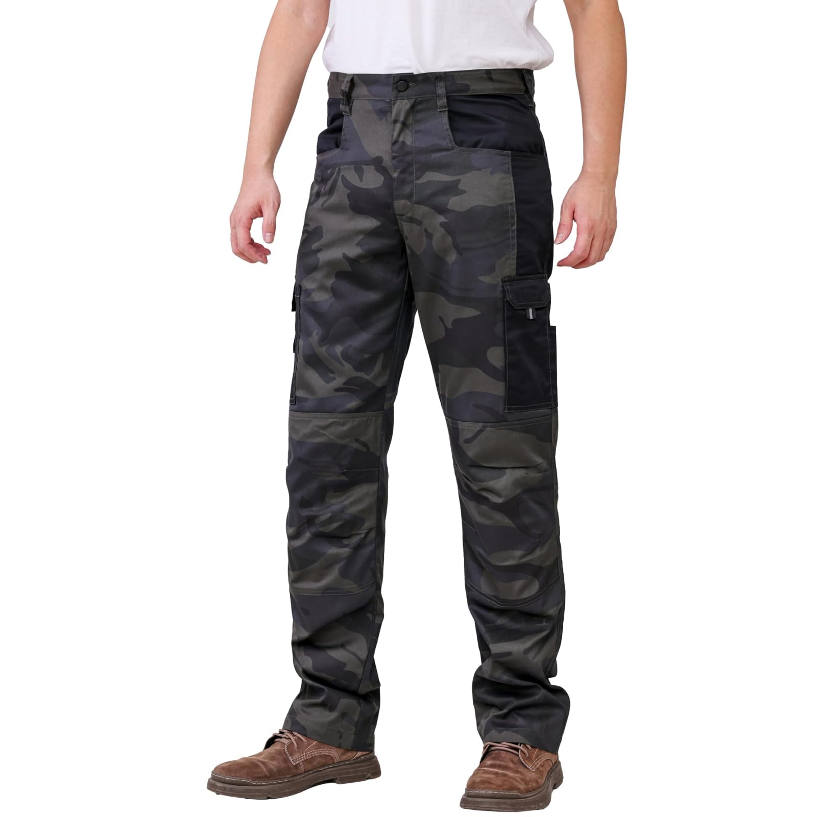 WORK IDEA Men's Work Trousers - Camouflage Trousers Men's Cargo Trousers with Inside Knee Pockets