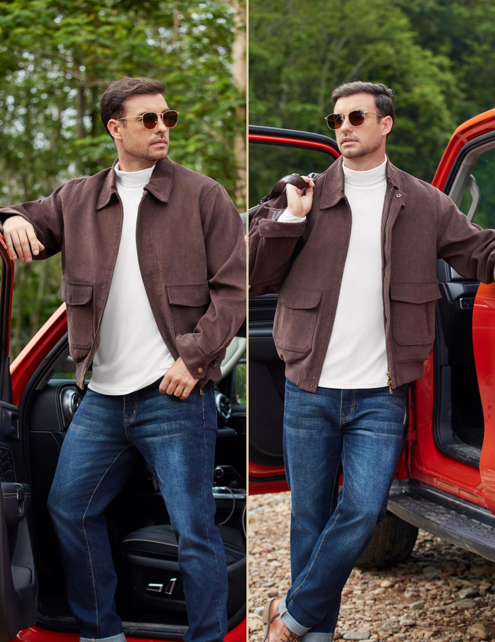 Men's Winter Thermal Undershirt Long Sleeve Turtleneck – Black, White, Khaki XL