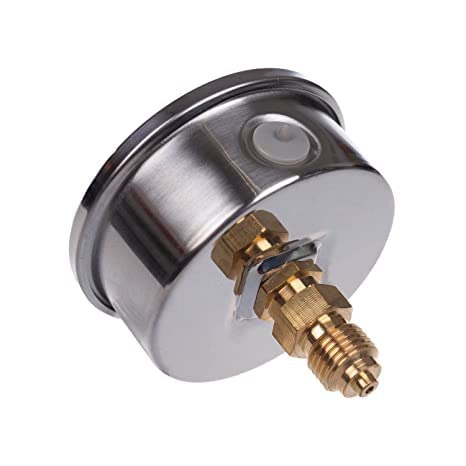 Glycerin pressure gauge axial connection, IP65 stainless steel 63 mm with rear connector, 1/4 glycerin (0-160 bar)