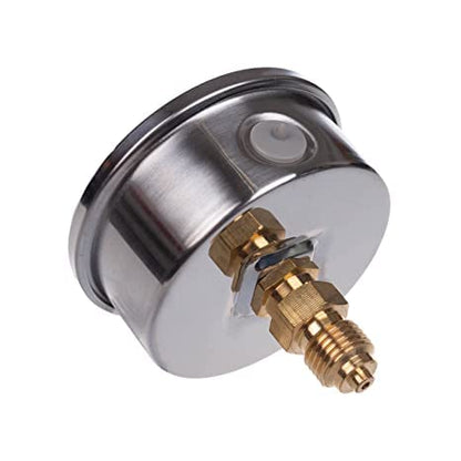Glycerin pressure gauge axial connection, IP65 stainless steel 63 mm with rear connector, 1/4 glycerin (0-160 bar)