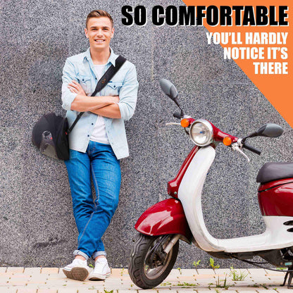 EZ-GO Motorcycle Helmet Shoulder Strap - Adjustable Helmet Strap with Ratchet Closure for Free Hands - Motorcycle Accessories