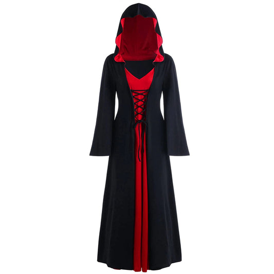Vintage Witch Dress Halloween Costume Plus Size Renaissance Medieval – A, 5XL